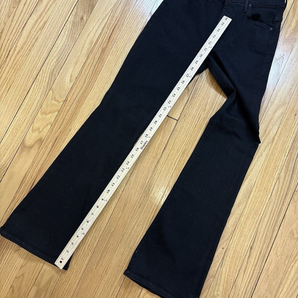 Mother Jeans Womens 27 Black The Weekender Nighty Night Flare Stretch Denim - Picture 5 of 11